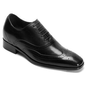 US9 CHAMARIPA 7cm/2.76" Elevator Shoes Men Black Height Increase oxford